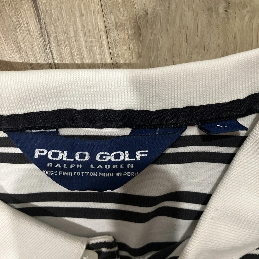 Polo Golf Ralph Lauren 100% Cotton Shirt L White/Black